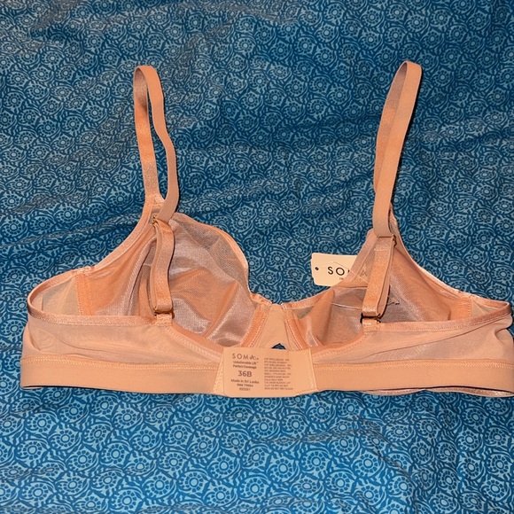 NWT SOMA Chico’s Lift Unlined Perfect Coverage Support Bra tan nude Hush 36B - Picture 11 of 16